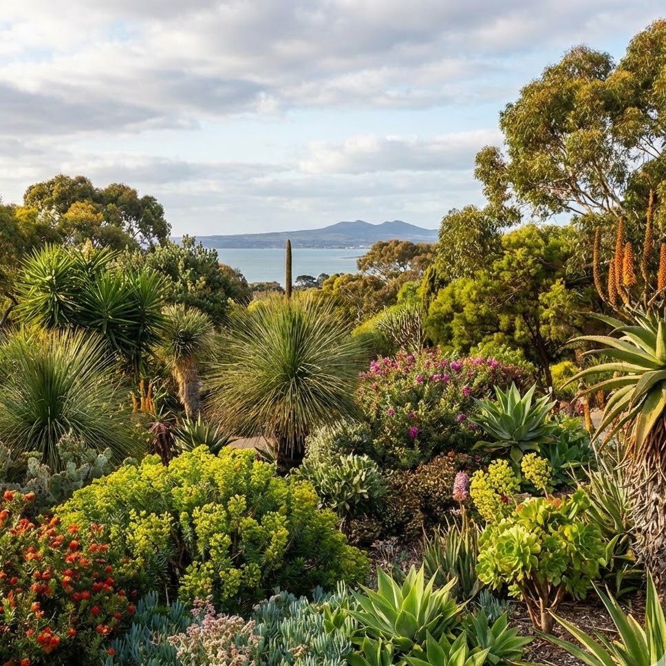 View of the Geelong Botanic Gardens and Corio Bay, representing the beautiful coastal region served by Backwell Gardening and Maintenance Services.
